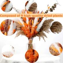 58pcs Natural Pampas Grass Mix Bouquet | Dried Pampas Bouquet For Wedding Boho Flowers Home Table Decor Desk Decor, Rustic Farmhouse Decor - Nhiều màu - Xem 7