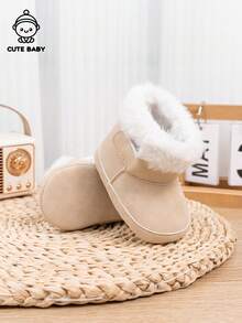 Infant Thick Warm Plush Snow Boots For Winter - Beige - View 9