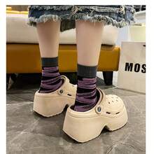 2025 New Women's Thick Sole Closed Toe Sandals, Summer Outdoor Slip-On Beach Slippers