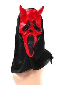 1 pieza Máscara con cara de fantasma gritando, divertida y de terror para el Día de Halloween, disfraz de adulto, accesorios para baile, de látex, Navidad