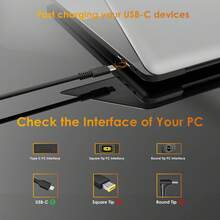 112W USB C Universal Laptop Charger, 100W PD 5A Fast AC Adapter With 12W USB-A Port, Compatible For MacBook Pro/HP/Chromebooks, Phone, Ta - Black - View 3