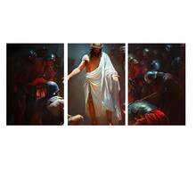 3pcs Retro Religious Jesus And Roman Soldier Wall Arts Canvas Posters, High-Definition Printing Optional Frame, Living Room, Bedroom, Office, Cafe, Gym - Classic Gothic Style Home Decoration, Perfect Gift - Multicolor - View 12