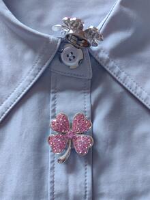 2 Pcs/Set Elegant Flower Button Covers, Shirts Button Cover Clip On Button Covers Fashion Crystal Cufflinks Cover, Suitable For Tuxedo And Wedding Dresses Decoration - Flowers - View 2