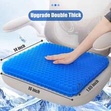 Gel Seat Cushion, Double Thick Egg Gel Cushion For Pressure Pain Relief, Breathable Wheelchair Cushion Chair Pads For Car Seat Office Chair (16x14x1.65inch)-973700 - 1-藍色1614165英寸 - 查看 4