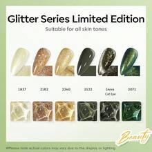 Cat Eye Gel Nail Polish Set, 6 Colors 9D Glassy Cat Eye Glitter Gel Polish Black Red Purple Blue Silver Brown Nail Polish All Seasons With Magnet Soak Off Led DIY Salon Gift-842643 - A-1-翡翠石灰 - 查看 3