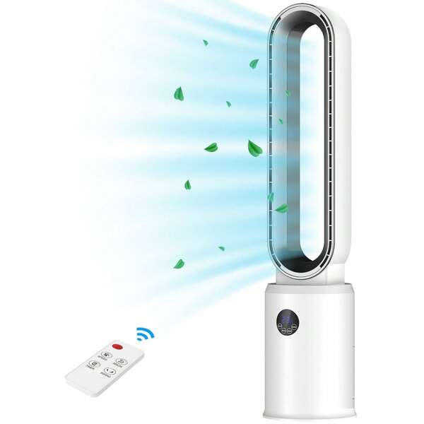 Advwin Advwin Bladeless Tower Fan For Bedroom, Portable Tower Fan Airflow Purifying Fan, 24 Speeds Setting, 12H Timing, Suitable For Room Bedroom Office Use