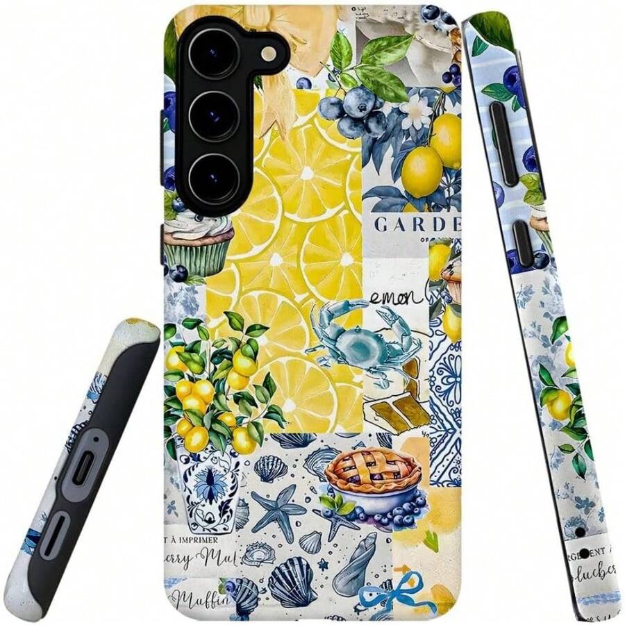 Summer Fruit Pattern Glossy Phone Case 2 In 1 Shockproof Heavy Duty Hard Plastic+Soft Silicone Dual-Layer Cases Compatible With Samsung A13/14/15/16/23/25/26/34/35/36/52/53/54/55/56/71/S21/S22/S23/S24/S25/Plus/FE/Plus/EDGE/ULTRA Compatible With IPhone 16 15 14 13 12 11 16 Pro 16 Promax 16 Plus Protective Cover - FL trái cây bóng 1 - Xem 1