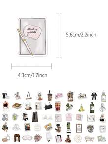 50 miếng dán Clean Girl dùng để dán túi đựng máy tính xách tay, ván trượt, đàn ghi-ta, sổ lưu niệm, đồ trang trí lớp học hoặc làm quà tặng cho bạn bè tốt. - Nhiều màu - Xem 2