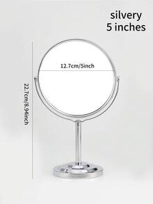 3/4/5/6/7/8英寸双面迷你化妆镜，2倍放大，成像清晰，方便携带，带支架，桌面化妆镜，美妆化妆镜，双面普通支架镜，价格实惠，情人节礼物，廉价商品，旅行必备，旅行好物，房间装饰，情人节礼物，廉价小物，房间，1美元商品，度假必备，女士礼物，卧室，情人节，99美分 - 銀色 - 查看 13