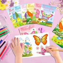 Insetos, borboletas e flores, livro de colorir faça você mesmo, livro de atividades com tema de natureza criativo e educacional, perfeito para projetos de arte, alívio do estresse, relaxamento, aprendizado sobre a natureza e ideias de presentes para amantes da natureza