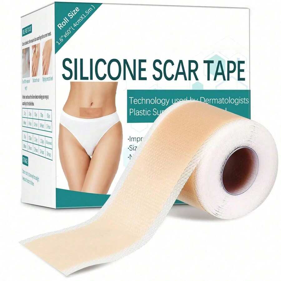 Silicone Scar Sheets, Silicone Scar Tape Strips(1.6"X 60" Roll-1.5M), Professional Away Sheets For Surgical Scars, Keloid, C-Section, Burn Et - trắng - Xem 1