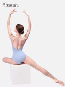 DonsGirl 1pc Women's Ballet Leotard, Adjustable Shoulder Straps, Fitted Waist Design, Suitable For Dance And Gymnastics Performance Training