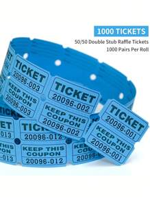 1000张抽奖券、情侣票、活动票、入场券、班级奖励、筹款活动和幸运抽奖，适用于大型活动、家庭聚会、节日派对 - 彩色 - 查看 6