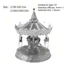 Modelo de Montagem Metálica 3D, Quebra-cabeça de Fivela de Aço Inoxidável DIY, Modelo de Arquitetura, Sem Necessidade de Cola, Presente de Aniversário, Ornamento Decorativo, Panteão, Carrossel, Roda-gigante, Campo de Futebol, Jardim de Suzhou