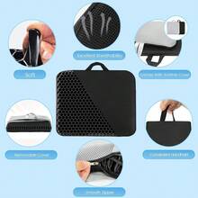 19.7" Gel Seat Cushion, Super Large & Thick Office Chair Cushion For Long Sitting - Back Hip Tailbone Pain Relief Cushion, Egg Seat Cushion Desk Chair Pads For Cars Wheelchair - Fits Up To 350 Lbs-222684 - 黑色XXL最大較厚 - 查看 3