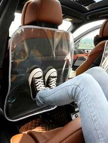 1 szt. Przezroczysty ochraniacz na oparcie fotela samochodowego – antypoślizgowy, wodoodporny, chroniący przed zabrudzeniami, chroniący tylne siedzenia przed kurzem, zarysowaniami i rozlanymi płynami, uniwersalny do sedanów i SUV-ów, łatwy montaż - Czarne - Zobacz 5