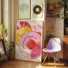1pc Unframed Vintage Record Eclectic, Put Your Records On, Girly Art Music Home Decor Aesthetic Pink Wall Print Retro Music Poster Roommate Decor