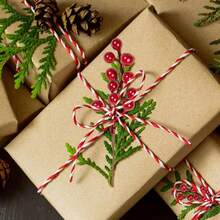 1/2/5/10 piezas Decoraciones de árbol de Navidad, tallos artificiales de bayas rojas de 6.5 pulgadas Guirnalda de bayas de Navidad con bayas de acebo, adecuada para Navidad, decoración casera de vacaciones de invierno DIY - Multicolor - Ver 5