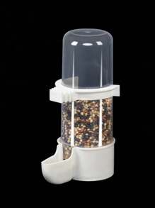 1 Pet Bird Automatic Water Feeder Parrot Pearl Bird Kettle Large Bird Feeder With Buckle Automatic Water Feeder, Bird Automatic Water Feeder, Millet Box, Parrot Water Drinker, Kettle Bird Supplies, Dual-Purpose, Drinking Water And Feeding, Automatic Water Feeder. - White - View 8