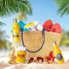 1pc Beach Towel Clip , Crocodile , Beer Bottle , Clownfish LeisureChair Towel Clamp , Large Plastic Clothes Clip , Prevent Towels FromBeing Blown Away , Suitable For Use On Beaches , Holiday SwimmingPools , Cruise Ships , And Terraces - Yellow - View 9