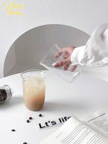 1 pieza Taza de vidrio borosilicato creativa, taza transparente simple para café o leche, botella de agua, lonchera, decoración - transparente - Ver 7