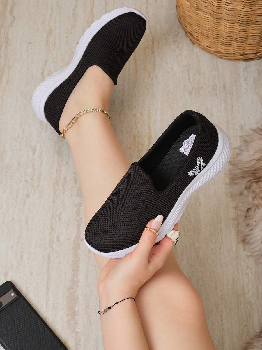 Tenis Cómodos  Deportivo  Casual - Blanco y Negro - Ver 1