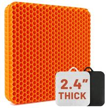 19.7" Gel Seat Cushion, Super Large & Thick Office Chair Cushion For Long Sitting - Back Hip Tailbone Pain Relief Cushion, Egg Seat Cushion Desk Chair Pads For Cars Wheelchair - Fits Up To 350 Lbs-222684 - 橘色XLTHICKEST24 - 查看 1