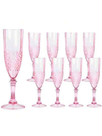 1 Stück Diamantmuster Hochwertige Plastikbecher mit Schleifen, rosa/klar/blaue Plastikkelche, Rotwein Gläser, Weißwein Gläser, Sektgläser, Becher für kochendes Wasser, Trinkbecher, geeignet für Hochzeiten, Dinnerpartys, Freunde, Feiertage, Geburtstagsfeiern, Picknick Camping, Eid Al-Adha, tägliche Unterhaltungspartys