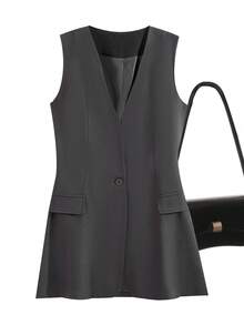 Damen Blazer Jacke, Neuer Herbst Revers Weste Jacke, einfarbig minimalistisch Lässig, Damen Revers einfarbig gefütterte Weste, Herbstbekleidung, Büromode, Damen Blazer, Business Anzug, einfarbige Tasche Vorderseite Knopf Büro, Damen Herbst locker geschnittene Blazer Jacke, Revers, Pendler Lässig schlank einfarbig Alles-passend Damen Blazer Jacke, Neue stilvolle elegante Bluse