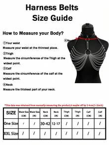 1 件装女士性感内衣装饰腰带可调节链条情侣配饰捆绑带另类异国风情搭配 - 彩色 - 查看 5