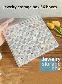 56/28/12 Compartment Transparent Storage Box, Multi-Functional Detachable Jewelry Box, Multi-Layer Dust-Proof Storage Box, PP Material, Large Capacity Jewelry Organizer Box, Movable Portable Jewelry Holder, Suitable For Rings, Earrings, Necklaces, Nail Art, Paper Clips, Minimalist Style Storage Box, Suitable For Halloween, Christmas, Birthday Gifts, Back To School, Bedroom Decor, Home Decor, Autumn Decor For Women Storage Organizer Travel Holiday Essential Fall Decor Autumn Halloween