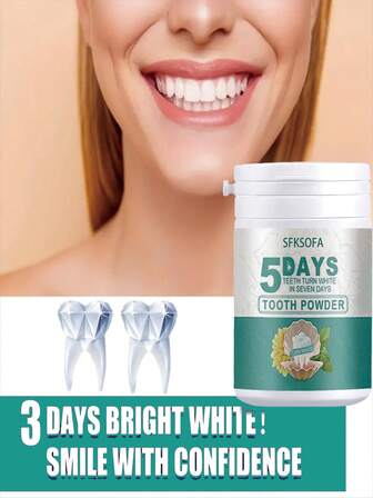 牙齿美白挑战！5天牙粉，7天亮白开始