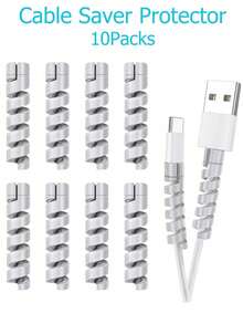 10pcs Cable Saver Protector - Snug Fit For All Cell Phones, Computers, And Chargers Compatible With All & Wires Cable Organizer - Multicolor - View 2