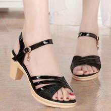 Women's Heeled Sandals - Black - View 4