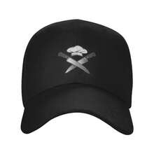 Adjustable Chef'S Hat Knife Printed Baseball Cap Sandwich Baseball Cap - Vintage Black Trucker Cap, Lightweight 100% Polyester, Hand Washable - Anniversaries, Easter, Perfect Gift For Loved Ones, Friends, Family, Colleagues, Men Fishing - 黑色 - 查看 2