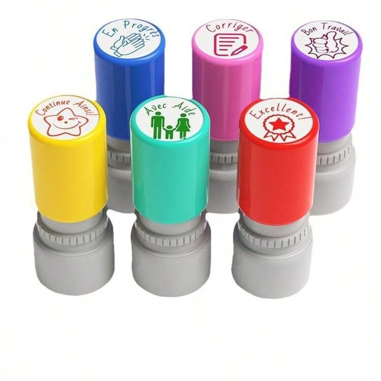 Excellent Teacher Stamp, Suitable For Grading Assignments Creative Red Stamp, Suitable For Classroom Teaching Round Interesting Gift, Suitable For Educators And Students - Multicolor - View 6