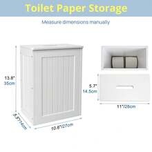 Royalswill Bathroom Storage Cabinet Ultra-Thin Design, Toilet Paper Storage Rack, Waterproof Wooden Storage Rack, Scandinavian Style Multifunctional Toilet Shelf - White-cabinet - View 8