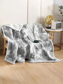 Frazada Aborregada Tie-Dye Confort Premium en Tres Tamaños: Individual, Matrimonial y Queen. Frazada Sherpa: Lujo y Comodidad para Tu Cama. Estilo y Calidez con la Nueva Frazada Aborregada - Gris Claro - Ver 3