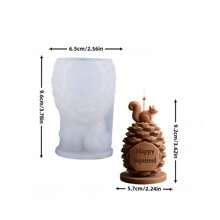 1 Stück Eichhörnchen & Eichel Kerzen Form, süße Streifenhörnchen Silikon Tier Seifenform für DIY Epoxidharz & Gips Basteleien, Heimdekoration Tonform