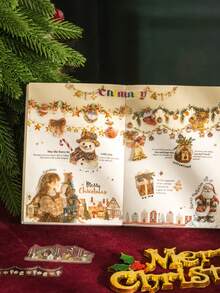 18 adesivos recortados com tema de Natal, material duplo, adequados para scrapbooking, presentes, escritório, casa, etiquetagem, etiquetas, sala de aula, brinquedos, agenda de estudantes, decoração vintage criativa faça você mesmo