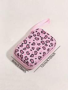 1 件 EVA 时尚可爱花卉印花手持数码配件收纳包适用于电缆耳机充电器和其他数码配件便携式保护套豹纹猎豹印花充电器保护套移动电源手机充电器数码相机配件 - 彩色 - 查看 2