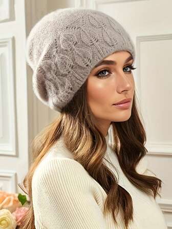 One Women's Winter Hat - Thick, Warm, Lightweight Open Design, Soft Solid Color Without Brim Beni Hat, Can Only Be Hand Washed, Is A Comfortable Accessory For Autumn And Winter, Suitable For The Elderly For Warmth And Comfort, Washable Fabric