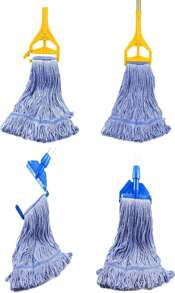String Mop Heads Replacement Heavy Duty Commercial Grade Blue Cotton Looped End Wet Industrial Cleaning Mop Head Refills (1, Medium) - Medium - View 7