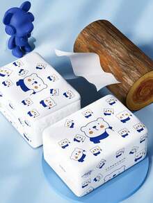 5-lagiges weiches Toilettenpapier - sanftes beiges Papier mit niedlichem Cartoon-Bären-Design, geeignet für Zuhause, Hotel, Reise und Auto, kernlos, ideal für die Reise. Taschentücher, Servietten, Haushaltspapier, saugfähiges Toilettenpapier