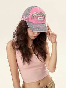 1 szt. haftowana czapka baseballowa z 1969 r., modny, swobodny, kontrastowy wzór, styl unisex i dla par