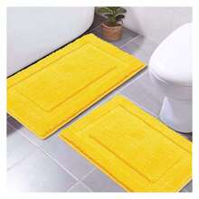 Bathroom Rugsof 2, Yellow Bath Mats Non Slip Absorbent, 16x24 & 20x32 Shower Rugs Washable, Ultra Soft Microfiber Tub Mats - As Picture 423 - View 1
