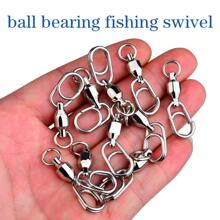 10pcs Fishing Lure Swivel Connector, High Speed Bearing Swivel, Oval Snap Swivel For Fishing Tackle Accessories