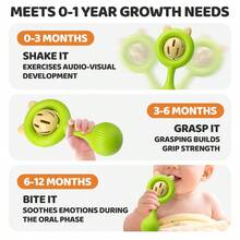 2pcs/Set Baby Rattle Toys: Vibrating Rattle Suitable For 0-3 Years Old Infants, Grip Training Toys, Thanksgiving, Newborn Fun Gift, 2025 Style - 彩色 - 查看 6