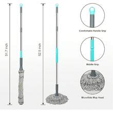 Self Wringing Mop - Easy Squeeze Twist Mop With 52.5 Inch Long Handle, Heavy Duty For Hardwood, Tile, Vinyl & Laminate Floors (Gray) - Gray- 2 Mop Head - View 7