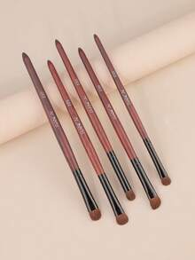 5件套眼影化妆刷套装，含遮瑕刷、眼部化妆刷、软毛晕染刷，便携式美妆工具 - 紅色 - 查看 7